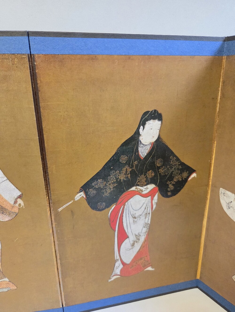 Vintage Miniature Japanese Byobu 6-Panel Folding Screen - Dancers - Picture 6 of 13